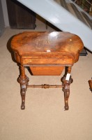 Lot 1286 - A 19th Century burr walnut work box, the...