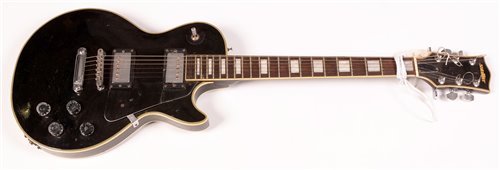 Lot 20 - Satellite black Les Paul style guitar, block...
