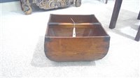 Lot 251 - A Chinese teak trug or rice basket with metal...