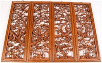 Lot 233 - Four Chinese carved and pierced wood wall...
