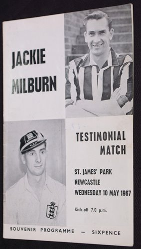 Lot 46 - Jackie Milburn Testimonial football programme...