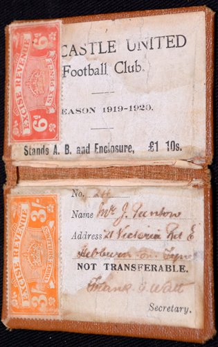 Lot 101 - A rare Newcastle United football club season...