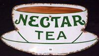 Lot 199 - A single sided enamelled metal 'Nectar Tea' sign by...