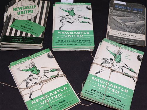 Lot 74 - Newcastle United home football programmes from...