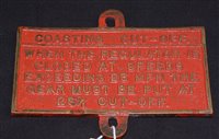 Lot 173 - A cast bronze red painted "Coasting Cut - Off"...