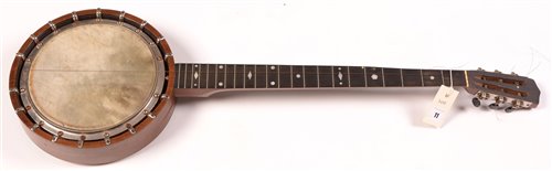 Lot 11 - A Dulcet BS trademark Zither banjo with walnut...