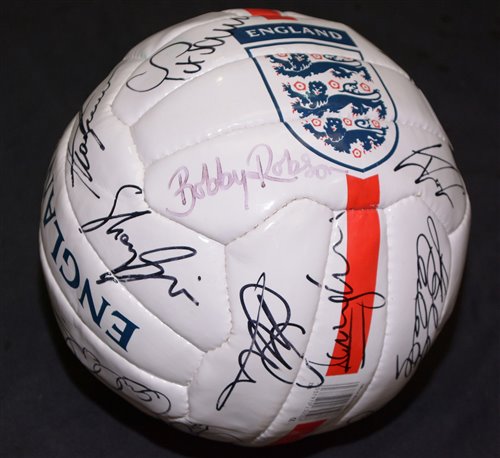 Lot 72 - An England football signed by various members...