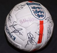 Lot 72 - An England football signed by various members...