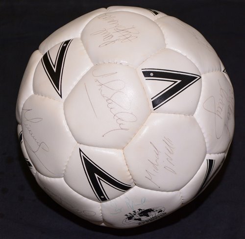Lot 71 - A Mitre football bearing approximately fifteen...