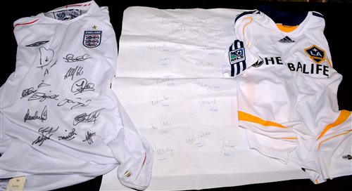 Lot 96 - England 2006 replica shirt with full squad of...