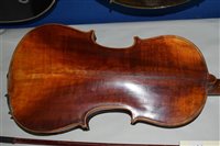 Lot 25 - Continental three quarter sized violin with...