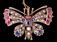 Lot 838 - Butterfly brooch.