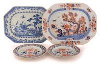 Lot 2 - A Chinese "Imari" canted rectangular meat...