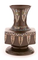 Lot 35 - A Chinese bronze and champlevé enamel vase,...