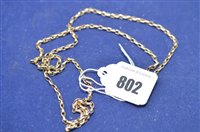 Lot 802 - A 9ct yellow gold chain necklace