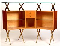 Lot 762 - A cocktail bar; a rosewood sideboard; and a stained glass superstructure.