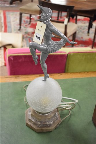 Lot 1218 - Art Deco style figural table lamp.