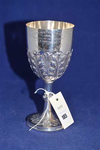 Lot 185 - An Edward VII silver trophy cup