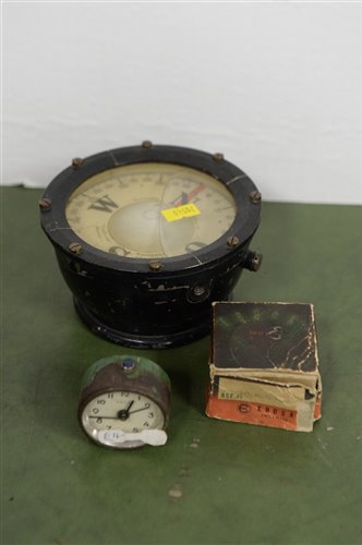 Lot 702 - German compass and clock