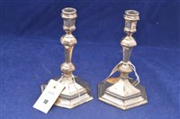 Lot 18 - Pair of silver candlesticks