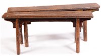 Lot 1011 - Two rustic benches