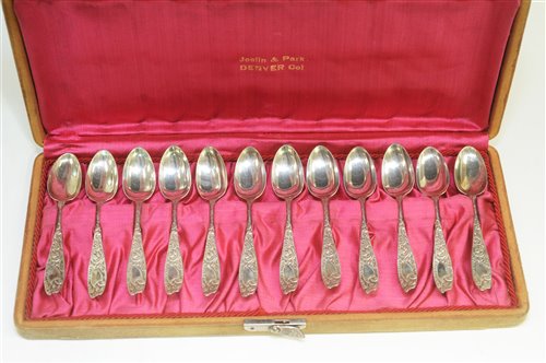 Lot 630 - Twelve American silver coffee spoons
