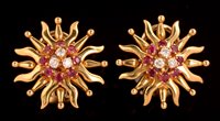 Lot 715 - Tiffany ruby and diamond earrings