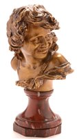 Lot 433 - Bronze bust by Injalbert