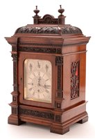 Lot 934 - A late 19th Century German bracket clock.