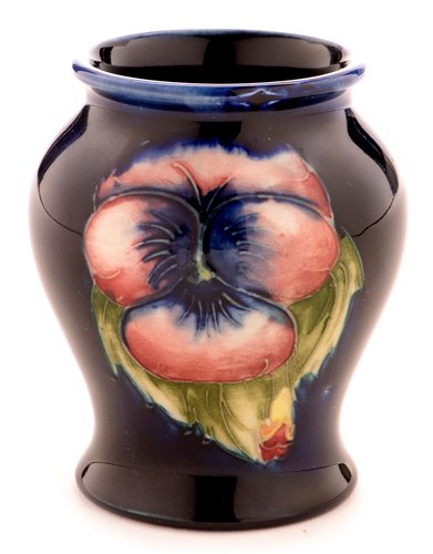 Lot 156 - Moorcroft Pansy pattern vase.