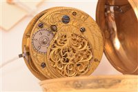 Lot 683 - A George III gilt brass verge pocket watch.