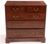 Lot 960 - A George III mahogany chest.