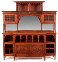 Lot 963 - A late Victorian Moorish style walnut sideboard.