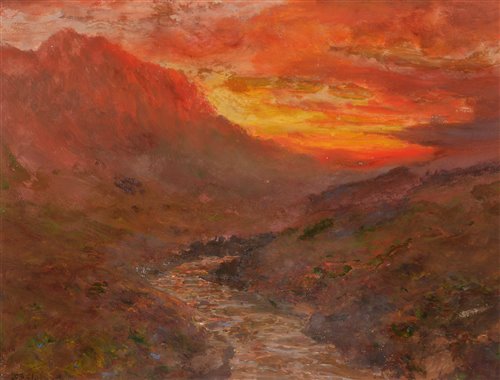 Lot 253 - Sunset in the Northumbrian hills.
