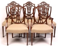 Lot 1032 - Eight George III style dining chairs.