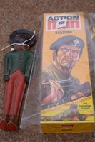 Lot 550 - Action Man; and a leather Golly.