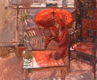Lot 316 - "Valerie: red and grey (the red parasol)".