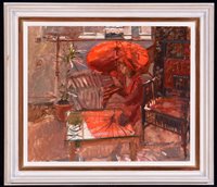 Lot 316 - "Valerie: red and grey (the red parasol)".