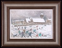 Lot 318 - Children playing in the snow.