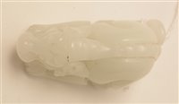 Lot 37 - Chinese white hardstone carving of a mystical beast