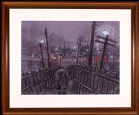 Lot 244 - "Pit road with street lights".