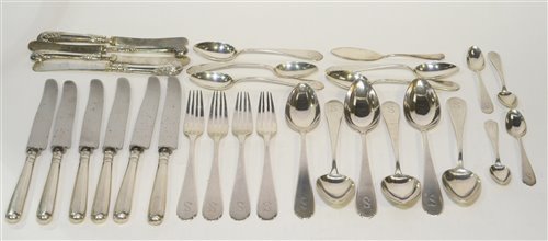 Lot 623 - Continental silver flatware