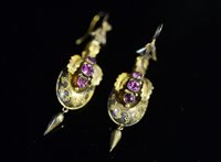 Lot 802 - Victorian drop earrings