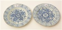 Lot 12 - Three Chinese blue and white plates