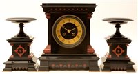 Lot 926 - A French late 19th Century three-piece clock garniture.