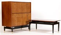 Lot 1090 - G-Plan: a Librenza style bureau and coffee table.