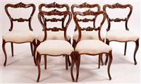 Lot 974 - Six balloon back dining chairs.