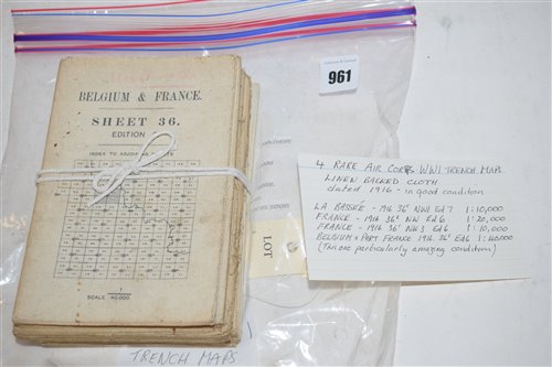 Lot 961 - Air corps trench maps