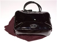Lot 298 - Mulberry black shiny leather handbag.