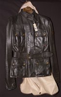 Lot 309 - Belstaff black leather jacket.